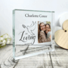 Personalised Memorial Photo Crystal Token – In Loving Memory Dove Design - Image 2