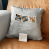 Personalised Memorial Cuddle Cushion – Three Photo Ashes Keepsake Pillow with Faux Fur - Image 2