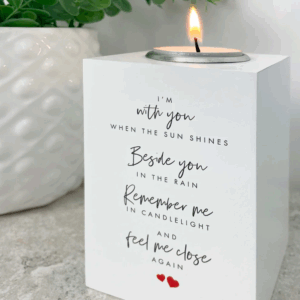 Memorial Wooden Tea Light Holder – Remembrance Candle Keepsake
