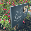 Personalised Memorial Photo Slate Plant Marker – In Loving Memory Dove Design - Image 4