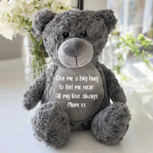 Personalised Grey Memory Bear – Ashes Keepsake & Remembrance Gift